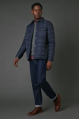 Navy Quilted Jacket
