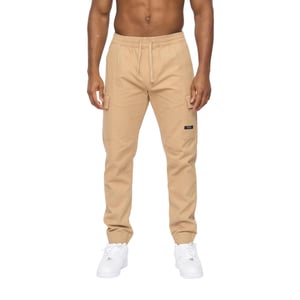 Crosshatch Heren Utilate Elastische Taille Cargo Broek (Stone)