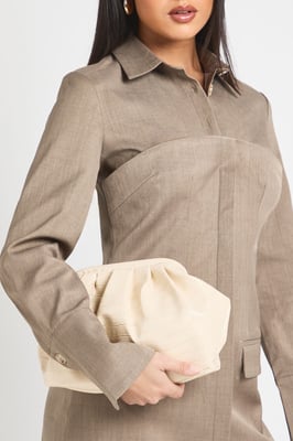 Croc Detail Slouchy Clutch Bag