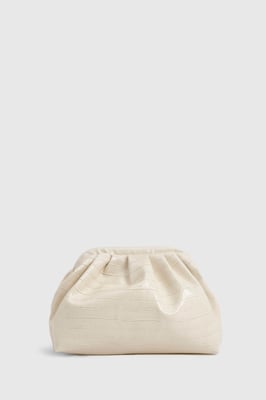 Croc Detail Slouchy Clutch Bag