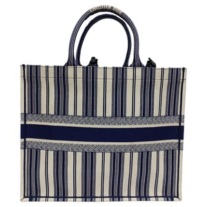 Dior Grote Dior Boek Shopper in Navy Blauw Katoen