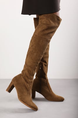 Wheres That From Womens 'Sonya' Suede Block Heel Over The Knee Boots