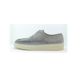 Giorgio 137126 grijze suède veterschoen met roomwitte rubber zool