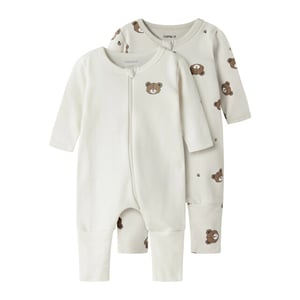 Name It Unisex kinder bodysuit nbnnightsuit 2-pack beer print