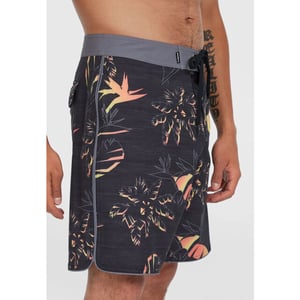 O'Neill Heren boardshort lang zwemshort hyperfreak mysto scallop 19" zwart palm print