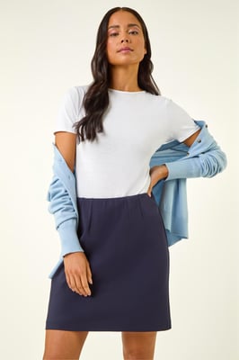 Petite Ponte Stretch Pencil Skirt