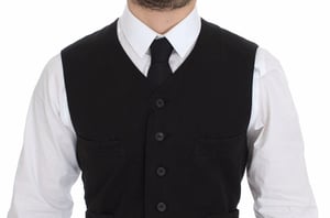 Zwart Katoenen Vest Klassieke Stijl