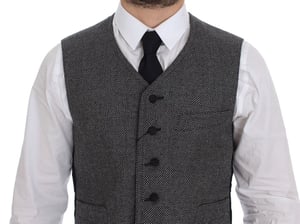 Grijs Wol Vest Klassieke Pasvorm