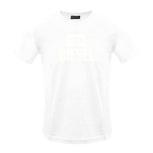 Diesel Heren Monotone Logo T-Shirt (Helder wit)