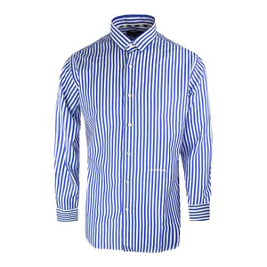 Aquascutum Heren Gestreept Overhemd Met Lange Mouwen (Blauw)