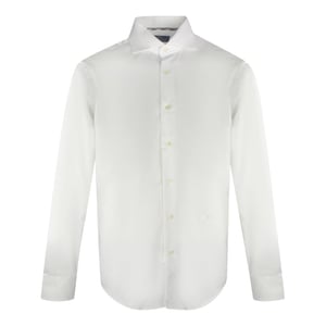 Aquascutum Effen shirt met lange mouwen en logo voor heren (Wit)