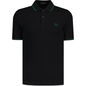 Fred Perry Herenpoloshirt met dubbele kraag (Zwart, Zwart)