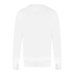 Diesel Heren Dubbel Vernietigd Logo Sweatshirt (Wit)