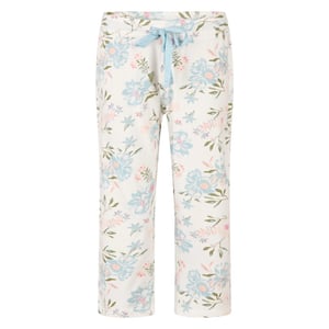 By Louise Dames capri pyjama set driekwart blauw/wit gebloemd