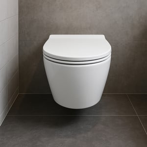 Vtw Living hangtoilet glans toiletpot randloos met toiletbril -
