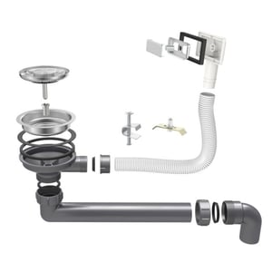 Vtw Living rvs spoelbak 34,5 x 34,5 cm inclusief aansluitset zonder