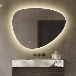 Vtw Living Badkamerspiegel met led verlichting asymmetrisch anti condens verwarming -
