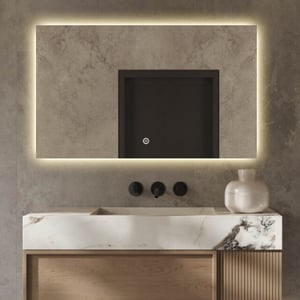 Vtw Living badkamerspiegel met verlichting en verwarming spiegel 100 x 80