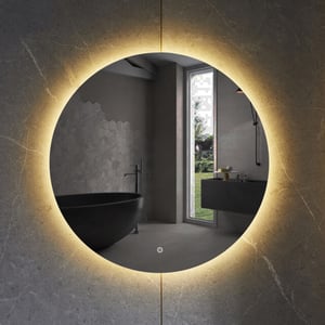 Vtw Living badkamerspiegel rond 80 cm spiegel met led verlichting en