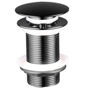 Vtw Living clickwaste afvoerplug zwart 5/4 met overloopgat