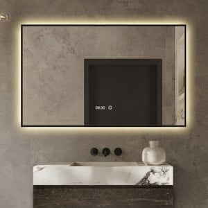 Vtw Living badkamerspiegel met display verlichting en verwarming zwart -
