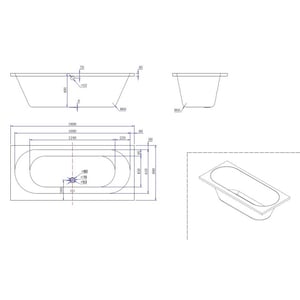 Vtw Living inbouwbad ligbad mat wit 180 80 cm