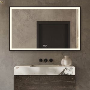 Vtw Living Badkamerspiegel met rand led verlichting voorkant spiegel met anti