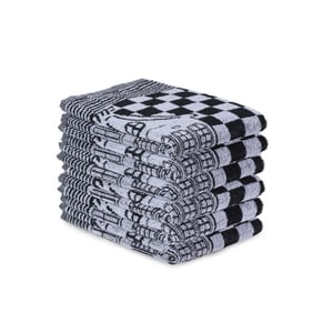 DoubleDry Luxe keukenhanddoeken set 6 stuks 50x50 cm 100% katoen hoge