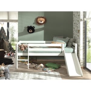 Lucevi pino halfhoogslaper met glijbaan 90x200cm - h85cm