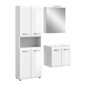 Furnilux Ice badkamercombinatie inclusief verlichting hoogglans mdf tz nb
