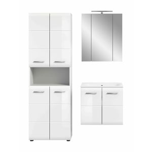 Furnilux Ice badkamercombinatie inclusief verlichting hoogglans mdf tz nb
