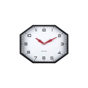Karlsson wandklok modern factory octagon black & bright red