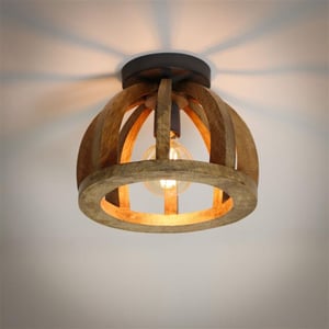 Hoyz Hoyz plafondlamp gebogen houten spijl massief mangohout
