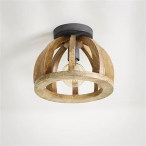 Hoyz Hoyz plafondlamp gebogen houten spijl massief mangohout