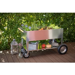 Herstera Garden Metalen plantenbak verrijdbaar- 120x60x84cm -