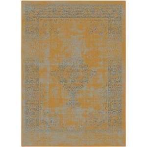 Muratap Istanbul vintage laagpolig vloerkleed retro tapijt mosterd 80x150 cm