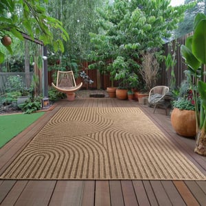 Muratap Timber buitenkleed – japandi, indoor & outdoor, jute-look vloerkleed,