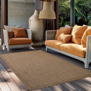 Muratap Solid binnen en buiten vloerkleed indoor & outdoor laagpolig effen beige- 60x100 cm