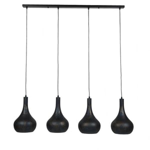 Hoyz Hoyz hanglamp punch kegel 4 lampen zwart bruin 130x25x150