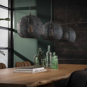 Hoyz Hoyz hanglamp 3x Ø26 half ronde metalen hanglampen armor burned finish