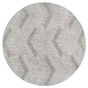 Muratap Uni binnen en buiten rond vloerkleed solid outdoor laagpolig tapijt beige- 150 cm rond