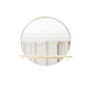 House Vitamin Mirror round metal with shelf sand- Ø40cm