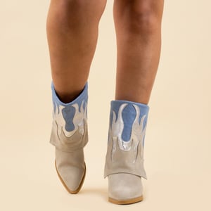 DWRS Label Laarzen 78 barbados sand jeans dames leer
