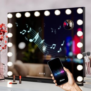 Mirlux Hollywood spiegel bluetooth speakers 80x60cm zwart