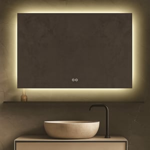 Vtw Living badkamerspiegel met verlichting en verwarming spiegel 140 x 75