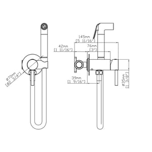 Vtw Living bidetkraan bidetmengkraan gun metal grijs warm en koud water