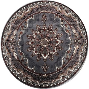 Muratap Isfahan oosters vloerkleed nain laagpolig klassiek vintage tapijt rond / multi- 250 cm rond
