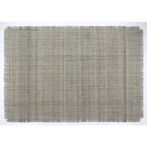 Velaar Outlet vloerkleed flocus 100% wol effen grijs platgeweven modern-