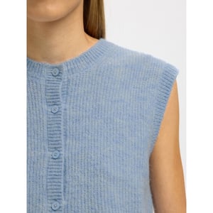 Selected Femme slflulu sl button o-neck vest ex 16098808 cashmere blue