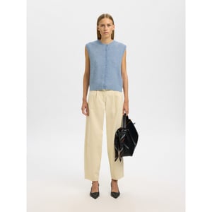Selected Femme slflulu sl button o-neck vest ex 16098808 cashmere blue
